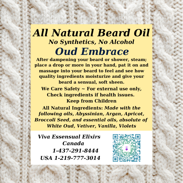 OUD EMBRACE ~ BEARD OIL ~ 30 ML ~ All Natural, No Synthetics, No Alcohol, Vegan